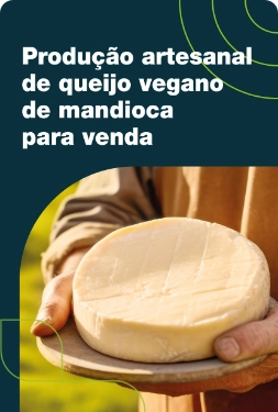 Produção artesanal de queijo vegano de mandioca para venda